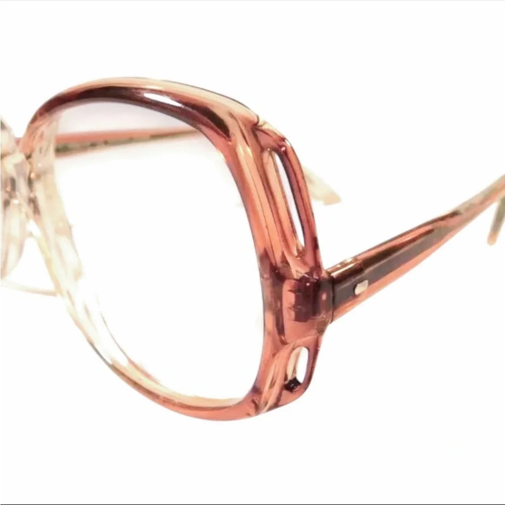 1980’s Vintage Gradient Brown, Oversized Geek Eyeglasses Cutouts,‎ NOS